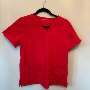 Women's Red V-Neck Top